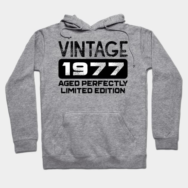 Birthday Gift Vintage 1977 Aged Perfectly Hoodie by colorsplash